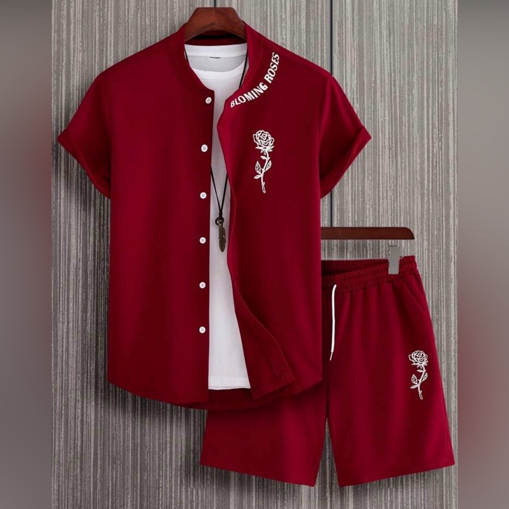 Men’s rose shirt and shorts!